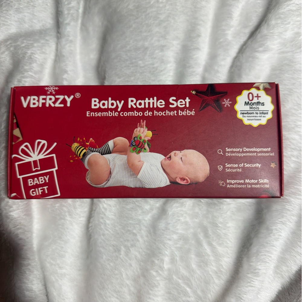 VBFRZY Baby Wrist Rattle and Foot Finder Sock Set - Newborn 0+ Months